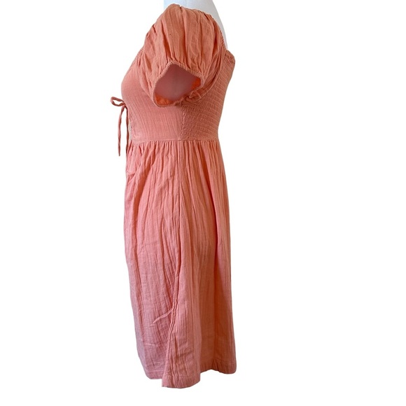 Roxy Women’s Clearwater Cove Mini Short Sleeves V-Neck Dress Orange Size M NWT - Picture 5 of 10